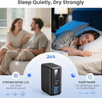 Dehumidifiers for Bathroom with Moisture Absorber Bag Reusable, 68 OZ Water Tank Portable Quiet Dehumidifier for Bedroom