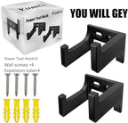 2pcs Power Tool Organizer,Heavy Duty Pegboard Wall Organizer,Stainless Steel, Electric Drill Storage Rack,Perfect for Storage