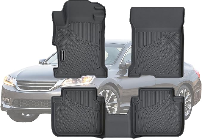 TPE Floor Mats for 2013-2017 Honda Accord All Weather Car Floor Liners Fit 2013-2017 Honda Accord Accessories Black
