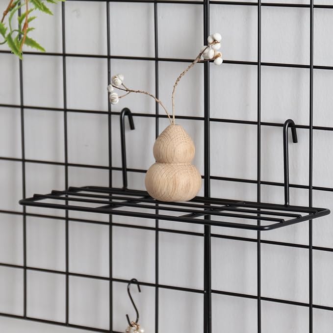 Metal Mesh Wall Grid Panel Hanging Basket,Display Shelf,Pen Holder,Hooks Rack,Bookshelf,Decorative Desk Storage Organizer for