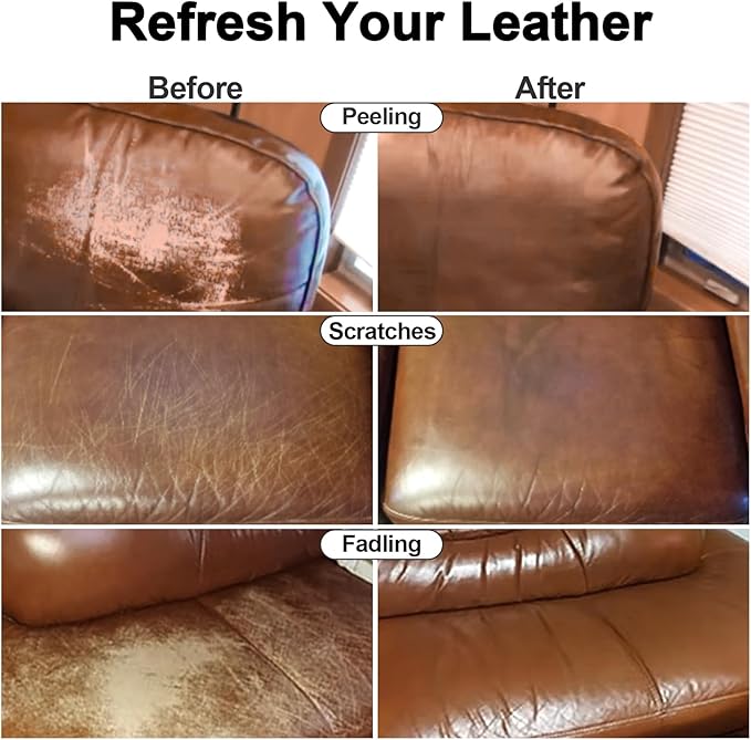 Leather Recoloring Balm, Leather Color Restorer Conditioner, Leather Restorer for Couches Paint, Leather Scratch Remover, Scr