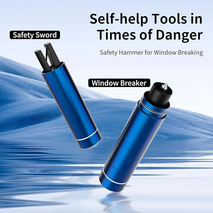 HHXS Car Glass Breaker and Seatbelt Cutter 4 Pack,Car Window Breaker Tool,Portable Car Safety Hammer Escape Hammer with Tempe