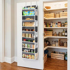 Yecaye 5 Tier Clear Over the Door Organizer Hanging, 5 Large Plastic Pockets and 10 Side Pockets Back of Door Organizer, 56lb