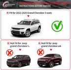 Floor Mats Compatible with 2022-2026 Jeep Grand Cherokee (Not Fit L or WK) Cargo Mat Back Seat Cover Protector 2025 Grand Cherokee Accessories (Fit 5 Seats,Trunk Mat+Backrest Mats+Floor Mats)