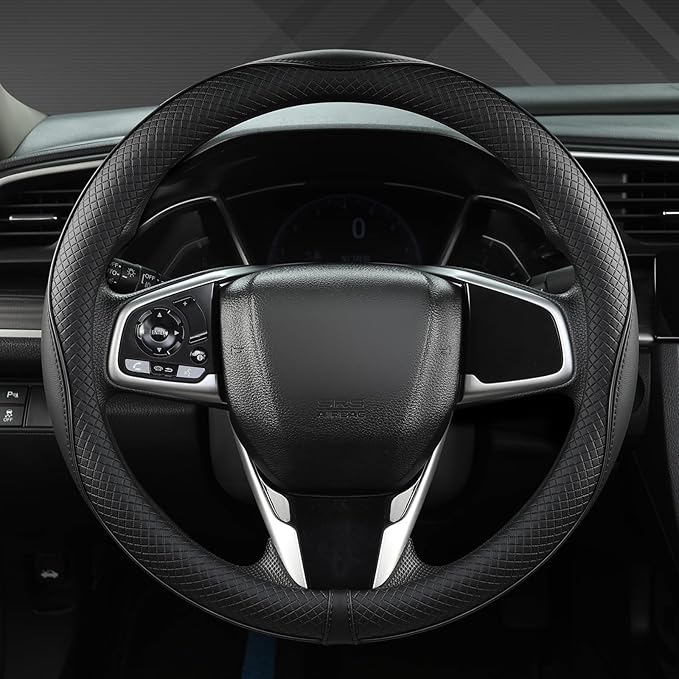 West Llama Microfiber Leather Car Steering Wheel Cover for Honda Accord Civic CR-V HR-V Pilot Fit Passport Odyssey,Sport Styl