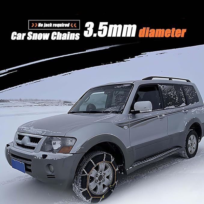 Car Snow Chains, Auto-Fixing Tire Chains for Smart #1 SUV 2022-2025, Quick Fit Portable Reusable Universal Emergency Traction