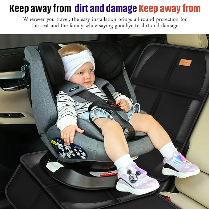 Bacgnyer Car Seat Protector, 2 Pack of Seat Protectors, Thickest Padded 600D Fabric Padding, Waterproof, Durable, Anti Slip B