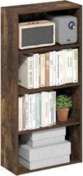 Furinno Basic Book Shelf, 4-Tier Bookcase with Open Shelf, Bookshelf, Cube Storage Organizer, 7 x 17 x 35, for Living Room, B