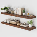 Heimlove 48W x 12D Long Floating Shelf, 12 Inch Deep Floating Shelves for Wall Set of 2, Wood Shelves for Bedroom Living Room