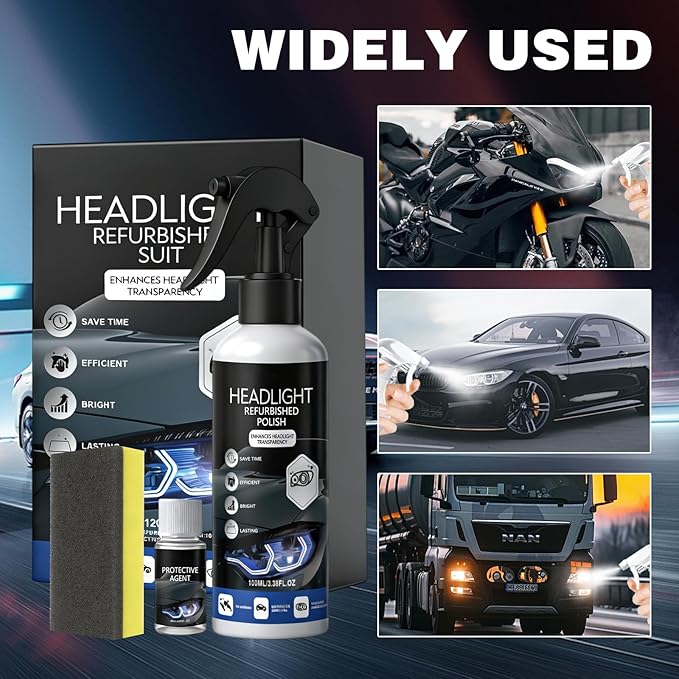 2Pcs Car Headlight Restoration Polishing Kits,Headlight Restoration Kit,Headlight Cleaner And Restorer Kit,Fast & Easy Car He