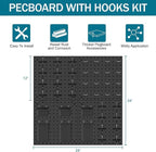 Peg Board Kit, Includes Pegboard and Accessories,with Hooks and Bins,Peg Board Wall Organizer for Office,Ornaments Display,Cr
