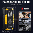 GOOLOO A6 Gear Portable Tire Inflator, 160 PSI Portable Cordless Air Compressor with Digital Pressure Gauge & LED Light for Cars, Bikes, Motorcycles, and Balls