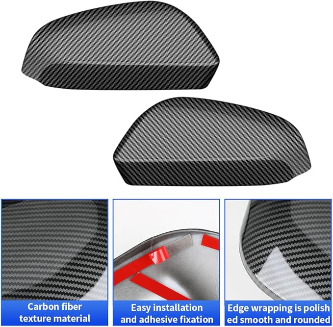 Chrome Carbon Fiber Style Car Side Door Mirror Trim Cover for Toyota Tacoma 2024 2025 2026 and 4Runner 2025 2026 (Rearview with Turn Signal Lamp）Auto Exterior Decorations Accessories Decor Kit