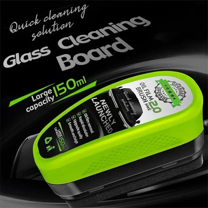 Automotive Oil Film Cleaning Brush 2025, Oil Film Remover for Car Window, Reusable Glass Brush 2.0 (2)