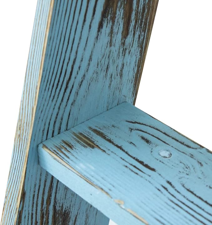 Honest Ladders for Living Room, 5-Tier Blanket Holder, Wall-Leaning Rack, Ladder Shelves, Wooden Quilt Ladder, Farmhouse Deco