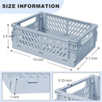 Small Pastel Plastic Storage Bins 2Pcs Foldable Pastel Crates Plastic Basket Colorful Storage Containers Baskets for Classroo