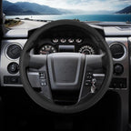 Steering Wheel Cover for Ford F150 2009-2014/ Ford Expedition 2015-2017, Car Steering Wheel Cover Protector Accessories for Ford (Black)