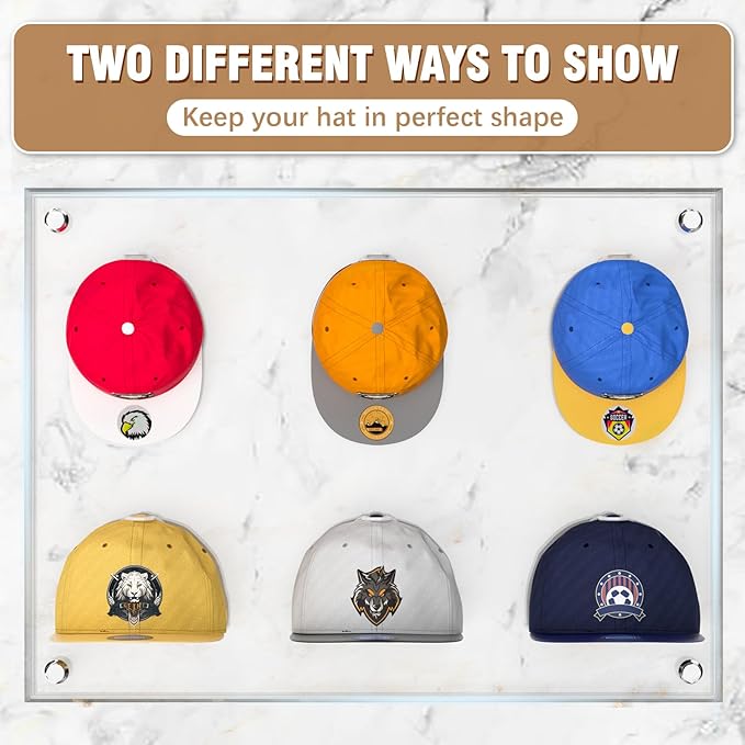 48 Pack Adhesive Hat Hooks for Wall, Super Strong Hat Rack for Baseball Caps, Hat Organizer Display for Home Decor, Hat Hange