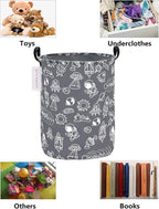 QUEENLALA Large Storage Basket,Laundry Hamper/Bathroom/Home Decor/Collapsible Round Storage Bin,Boys and Girls Hamper/Boxes/C