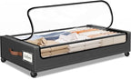 Under Bed Storage with Wheels 1Pack Storage Containers with Clear Window&Label Under Bed Drawers Rolling Under Bed Storage fo