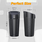 Car Trash Can Bin with Lid, Leakproof Garbage Can for Vehicle, Mini Trash Bin with 90 Attached Trash Bags, Easy to Clean Cup Holder Trash Can for Car, Home, Office