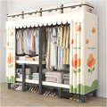 Foldable Portable Wardrobe Closet with Cover, Clothes Storage Closet, Clothing Racks for Hanging, Metal Organizer Rack Shelf 