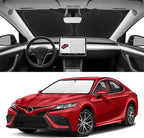 Custom Fit Windshield Sun Shade for Toyota Camry 2018-2024, Foldable Car Sunshade Accessorie with Storage Bag, UV & Heat Reflector, Keep Your Car Cooler