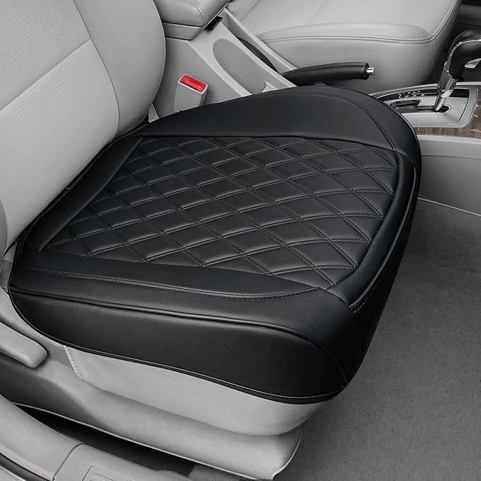 1 Pack Leather Front Car Seat Cover Bottom Car Seat, Anti-Slip and Full Wrap Driver Car Seat Protectors, Luxury Waterproof Bo
