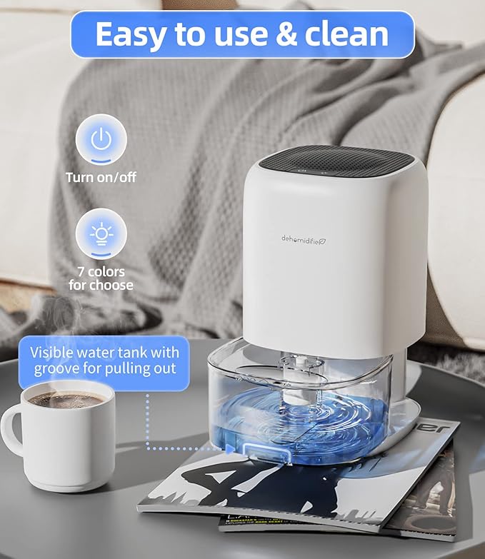 Dehumidifier, 35 OZ Small Dehumidifiers for Bedroom for Home, Quiet with Auto Shut Off, Dehumidifiers for Bedroom (280 sq.