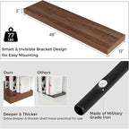 Floating Shelves for Wall, 48 Inch Wide x 12 Inch Deep Floating Shelves, Long Wood Floating Wall Shelf Shelves for Living Roo