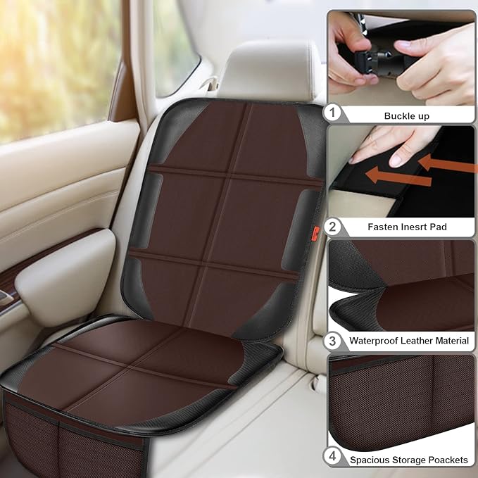 Car Seat Protector,2 Pack Automotive Seat Protectors Baby Carseat Pad Waterproof & Durable 600D Fabric for Child Baby Car Sea