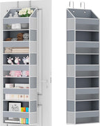 Over The Door Organizer - Over Door Storage Organizer with 5 Large Pockets & 10 Mesh Side Compartments - Heavy-Duty Hanging S