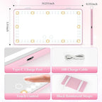 SINGARO Car Sun Visor Vanity Mirror - Rechargeable Makeup Mirror with 60 LEDs, 3 Light Modes & Dimmable Touch Control for Cars, Trucks, SUVs, Car Interior Accessories for Women (Pink)