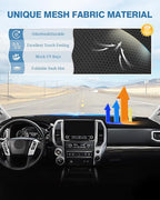 FIILINES Dash Cover for Nissan Titan for 2016-2024, Dashboard Mat Cover Titan Accessories Sunshade Nonslip Mesh Protector No 
