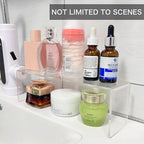 2 Pack Acrylic Medicine Cabinet Organizer, Narrow Bathroom Mirrior Cabinet Storage Shleves, Clear Acrylic Risers for Vanity, 