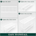Smiry Shoe Rack, 3 Tier Thick Bamboo Shoe Organizer, Stackable Free Standing Wooden Shoe Storage Shelf for Closet, Entryway, 