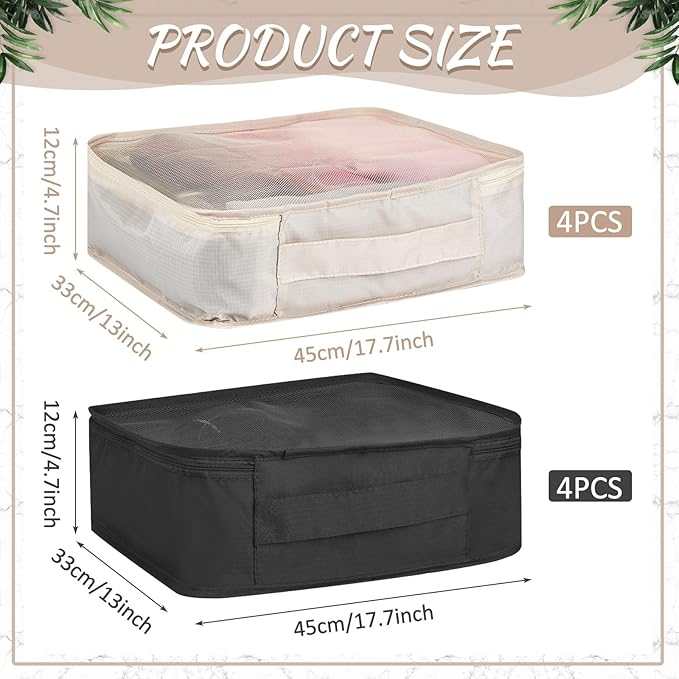 Silkfly 8 Pcs XL Packing Cube for Travel Luggage Organizer Suitcase High Capacity Large Packing Bag Bulk Reusable Mesh Travel