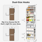 Mefirt Over The Door Organizer, 6 Shelf Door Hanging Organizers with 6 Large Capacity Pockets, Behind Door Storage Hanging Sh