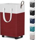 HomeHacks 75L Rolling Laundry Basket with Wheels, Collapsible & Waterproof Laundry Hamper, Mobile Clothes Hamper, Storage Lau
