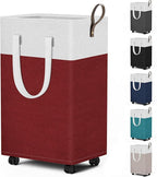 HomeHacks 75L Rolling Laundry Basket with Wheels, Collapsible & Waterproof Laundry Hamper, Mobile Clothes Hamper, Storage Lau