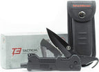 StatGear T3 Tactical Auto Rescue Tool - Folding Rescue Knife, Glass Window Breaker, Seatbelt Cutter, Molded Grips, LED Light,