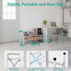 YEASHEIN 2-Tier Expandable Shoe Rack for Closet Floor, X-Frame Metal Small Shoe Rack for Entryway, Adjustable Shoe Shelf Orga