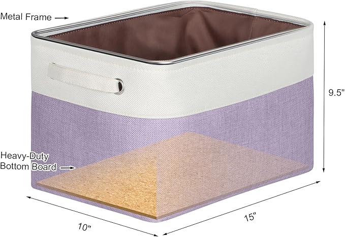 Kntiwiwo Foldable Storage Bin Collapsible Fabric Storage Basket Cube with Durable Handles Closet Organizer Bins for Organizin