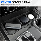 ELECFRESH 2PCS Center Console Organizer tray and Armrest Storage for 2023-2026 Chevy Silverado/GMC Sierra 1500 Accessories, 2024-2026 Silverado/Sierra 2500HD 3500HD(Only Fit Console with Bucket Seat)
