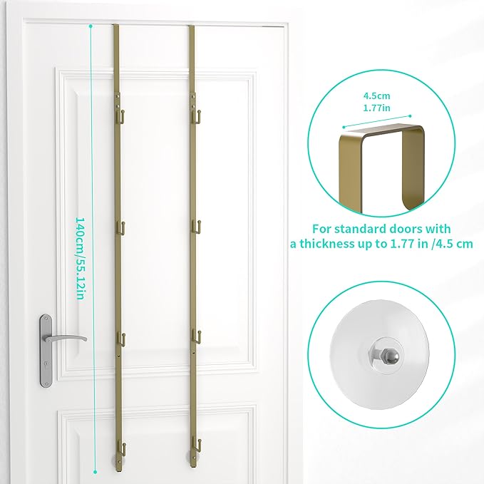 HapiRm Over Door Hat Rack - 2 Packs Hat Organizer with 8 Hooks Design, Hanging Baseball Cap Organizer Storage Holds Up to 40 