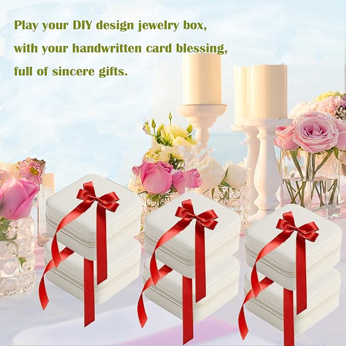 Travel Jewelry Case Bridesmaid Gifts Box,6 Pack Small Jewelry Box Mini Jewelry Organizer,PU Leather Portable Earring Storage 
