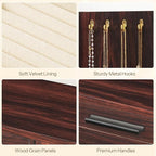 HOOBRO Jewelry Box for Women, Wooden Jewelry Organizer with Transparent Window, 4-Layer Jewelry Organizer Box, Jewelry Holder