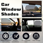 6 PCS Universal Car Shades for Side Windows,Suction Cup Design,Car Window Shades Set,Sedan Sunshade for to UV Rays, Easy Install, Fit Most of Cars,(2 Slanted +2 Side+1 Rear+1 Front Shade)