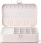 Vlando 2-Layer Jewelry Box,Valentines Day Gifts for Her Jewelry Organizer for Women Removable Jewelry Tray for Earrings Neckl