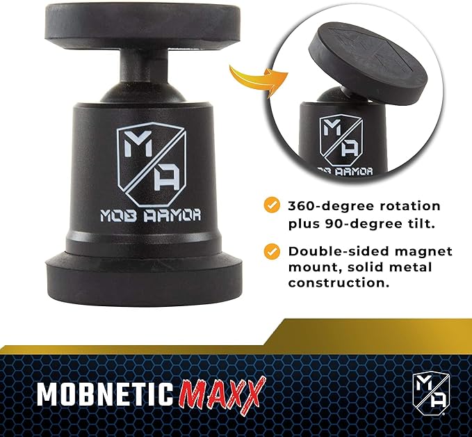 Mob Armor MobNetic Maxx - USA Assembled Magnetic Phone Holder for Car, Magnetic Car Phone Mount, 90-Degree Tilt, 360-Degree Rotation, Aluminum Metal, Compatible with iPhone & Android - Bronze